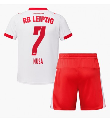 RB Leipzig Antonio Nusa #7 Hjemmebanetrøje Børn 2025-26 Kortærmet (+ Korte bukser)